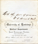 Program for Commencement Exercises, University of Louisiana, 17 March 1876 by Frederick Robert Bernard (1850-1922)