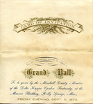 Invitation to a Grand Ball given by Marshall County members of the Delta Kappa Epsilon fraternity by Delta Kappa Epsilon