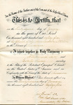Marriage certificate, Frederick Bernard and Estelle Turner by Frederick Robert Bernard (1850-1922)